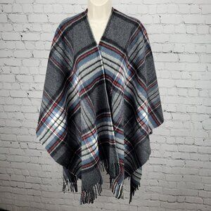 Highland Tweeds Multicolor 100% Lambswool Plaid Fringe Blanket Wrap Scotland